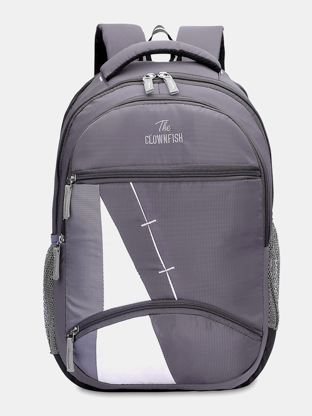 

THE CLOWNFISH Karleen Colourblocked Ergonomic Water Resistant Padded Backpack, Grey