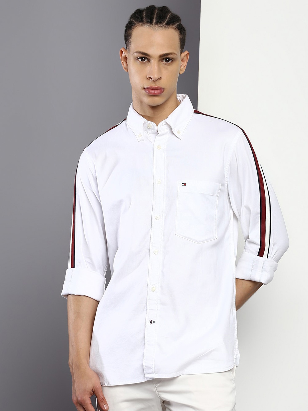 

Tommy Hilfiger Men Casual Cotton Shirt, White