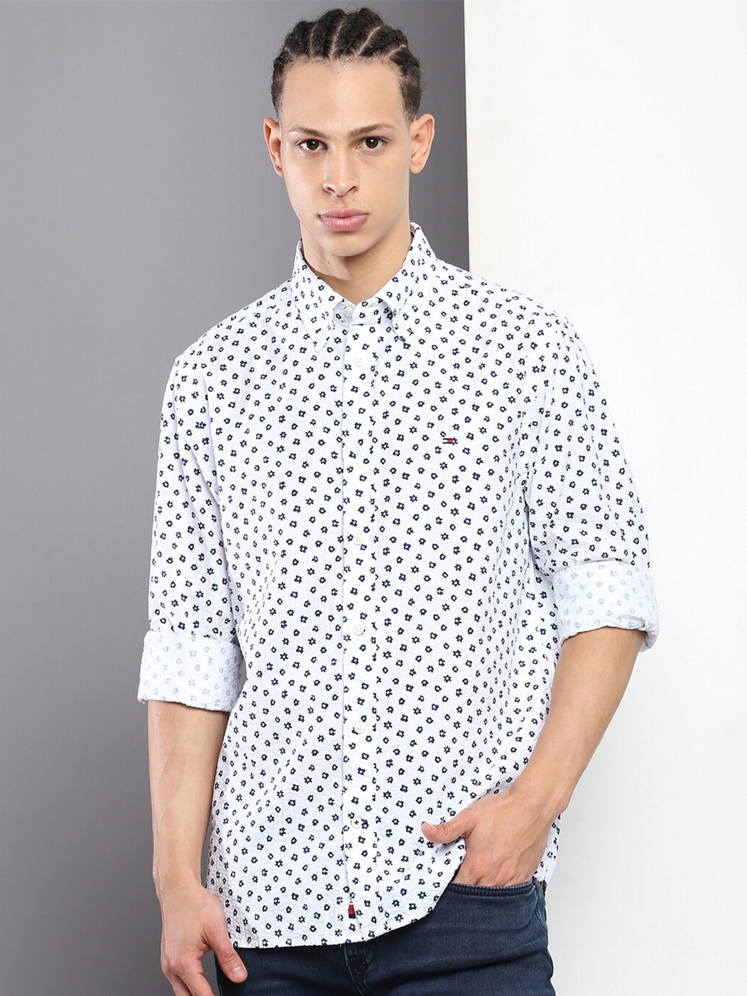 

Tommy Hilfiger Micro Ditsy Printed Casual Shirt, White