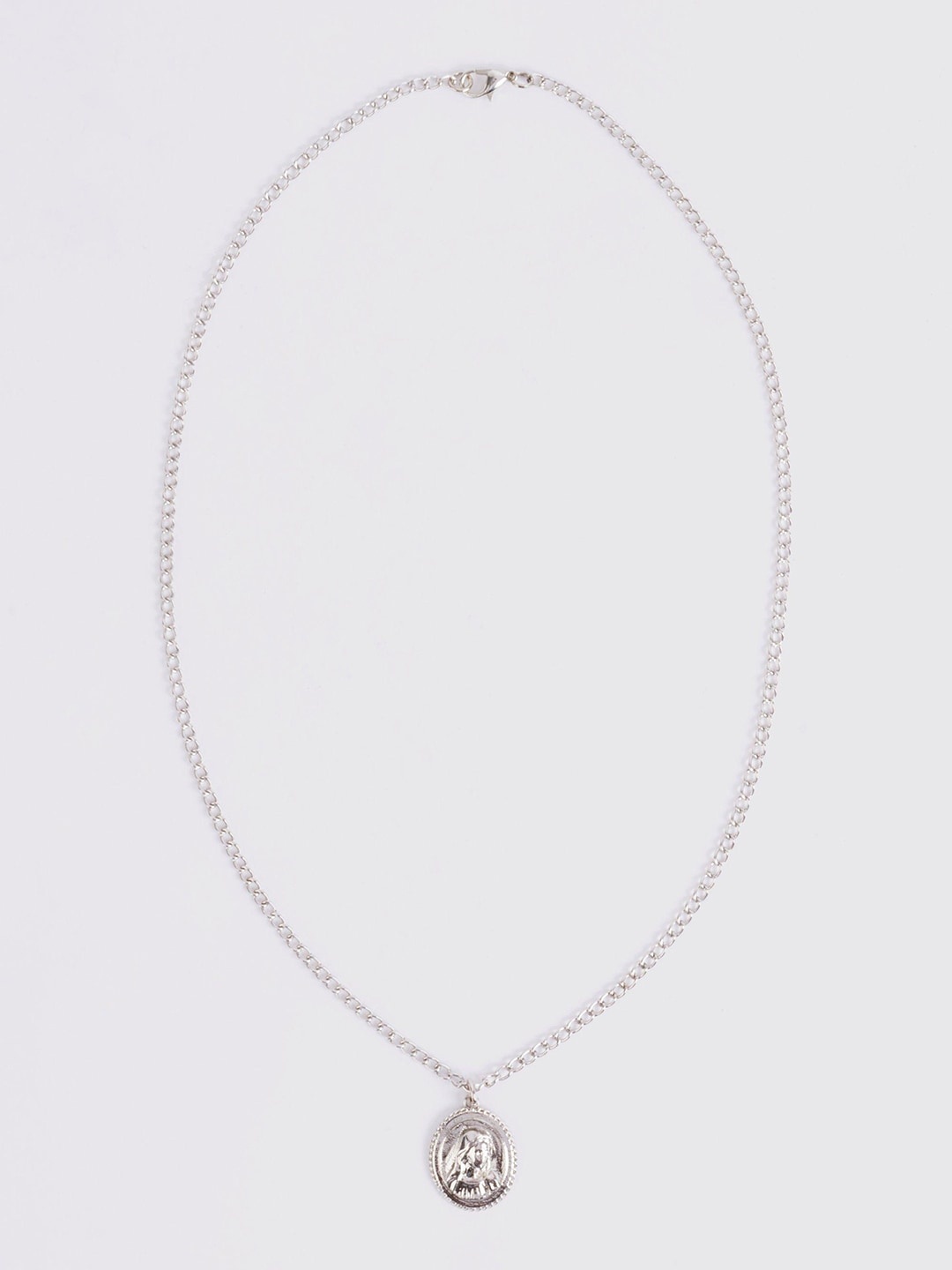 

boohooMAN Coin Pendant Necklace, Silver
