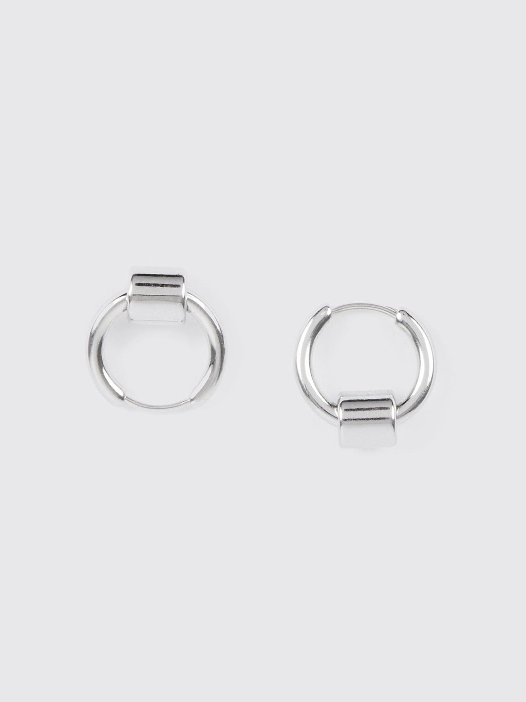 

boohooMAN Circular Hoop Earrings, Silver