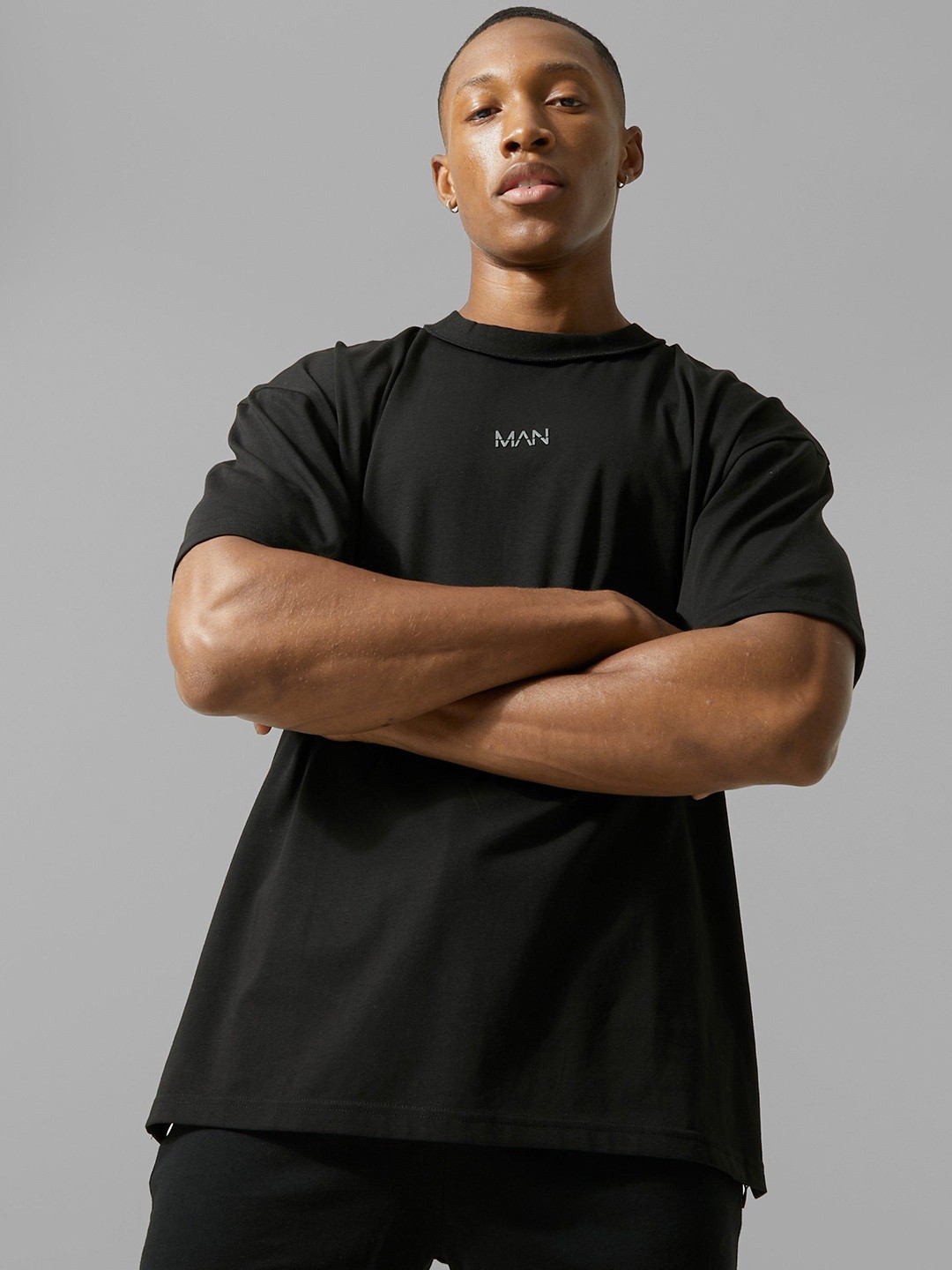 

boohooMAN Active Gym Oversized T-Shirt, Black