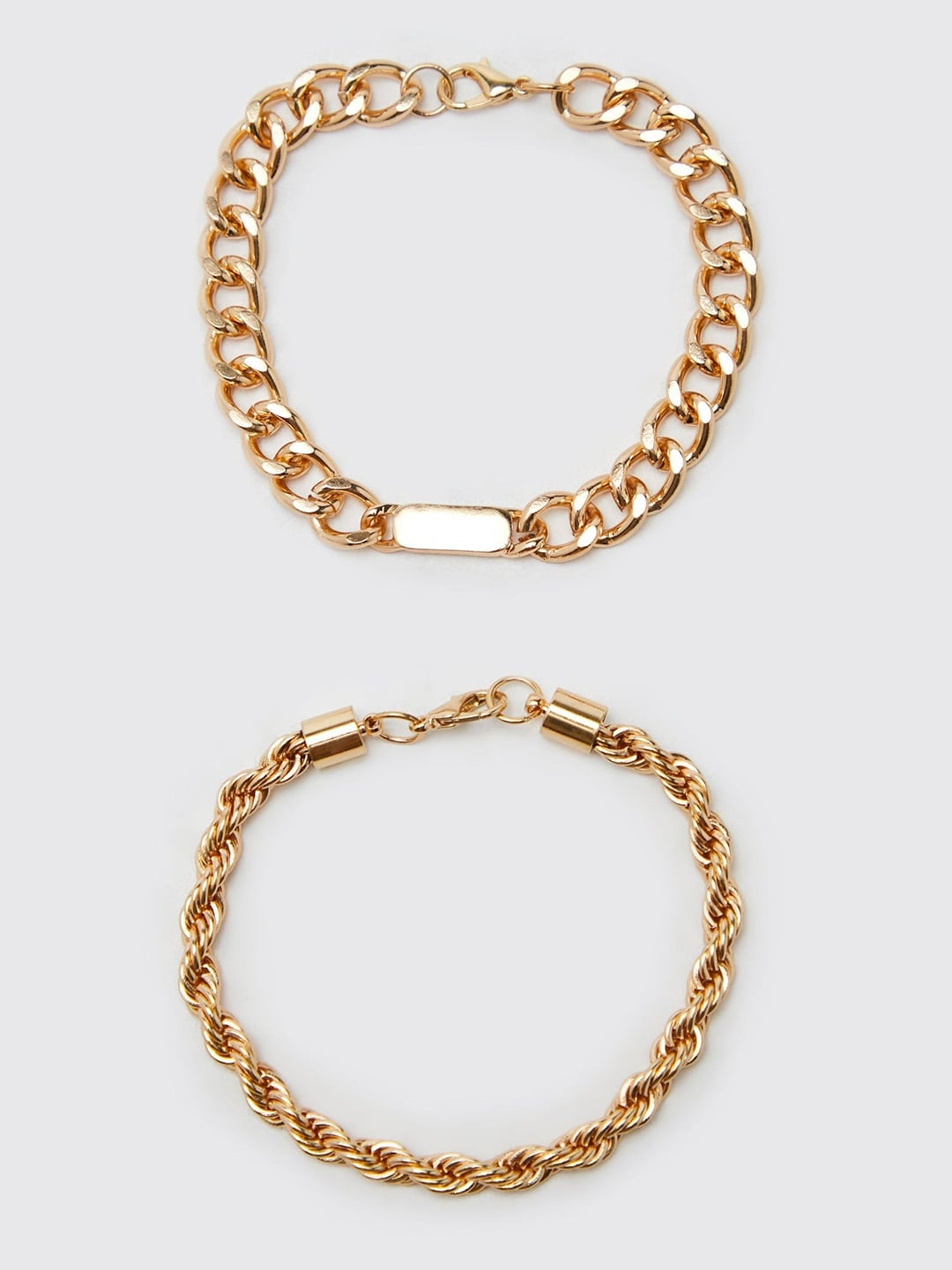 

boohooMAN Set Of 2 Link Bracelet, Gold