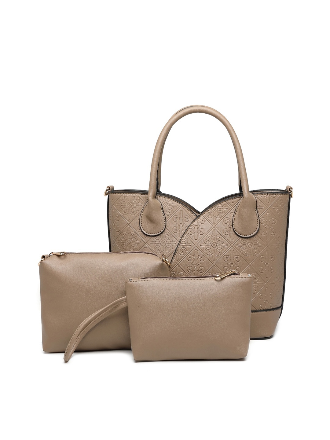 

Diana Korr Textured PU Structured Shoulder Bag with Tasselled, Khaki