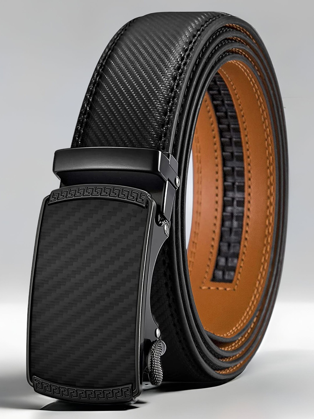 

ZORO Men Leather Formal Belt, Black