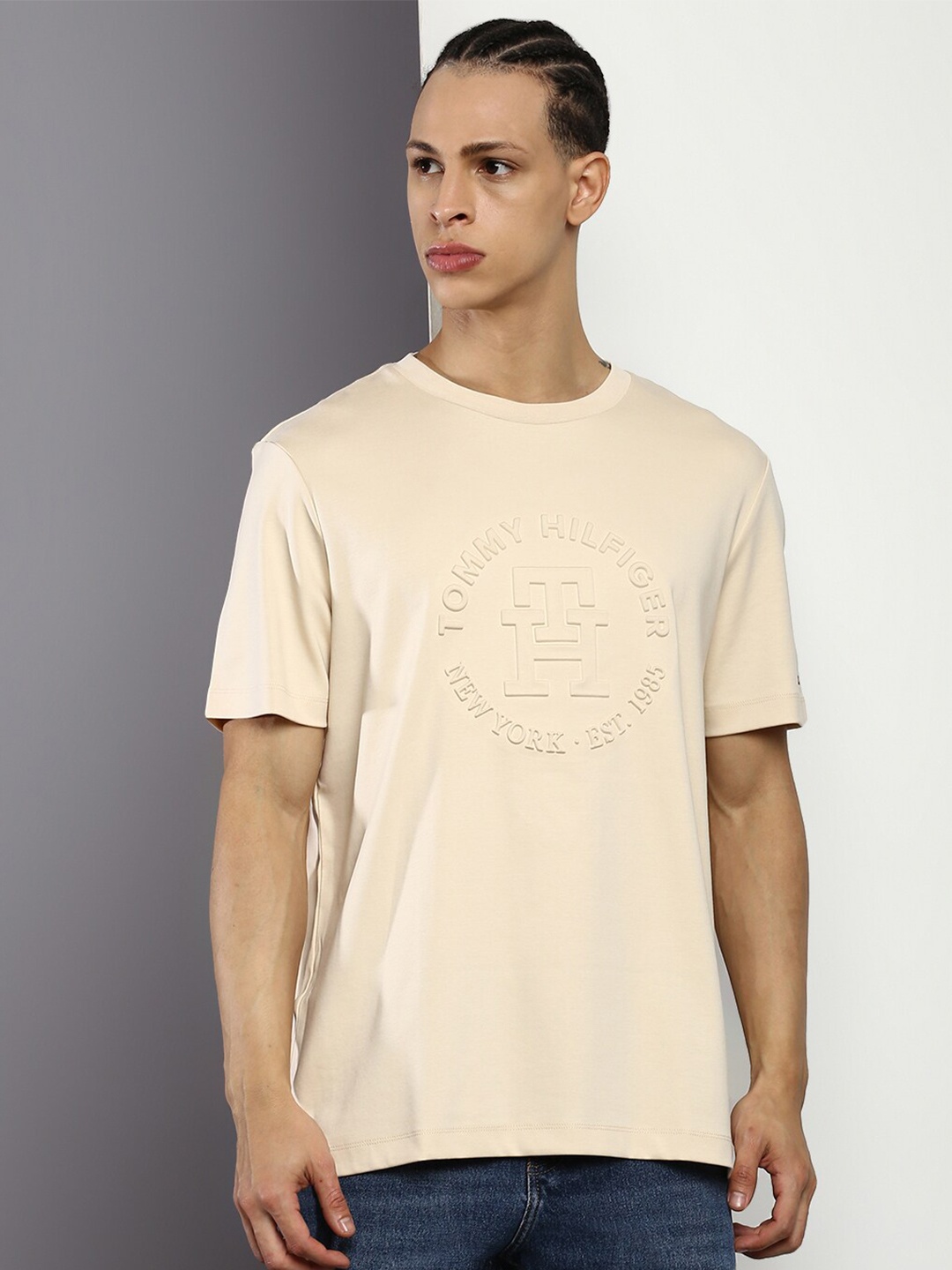 

Tommy Hilfiger Typography Printed T-shirt, Beige