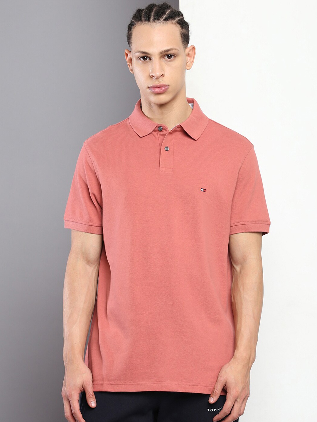 

Tommy Hilfiger Polo Collar Slim Fit T-shirt, Peach