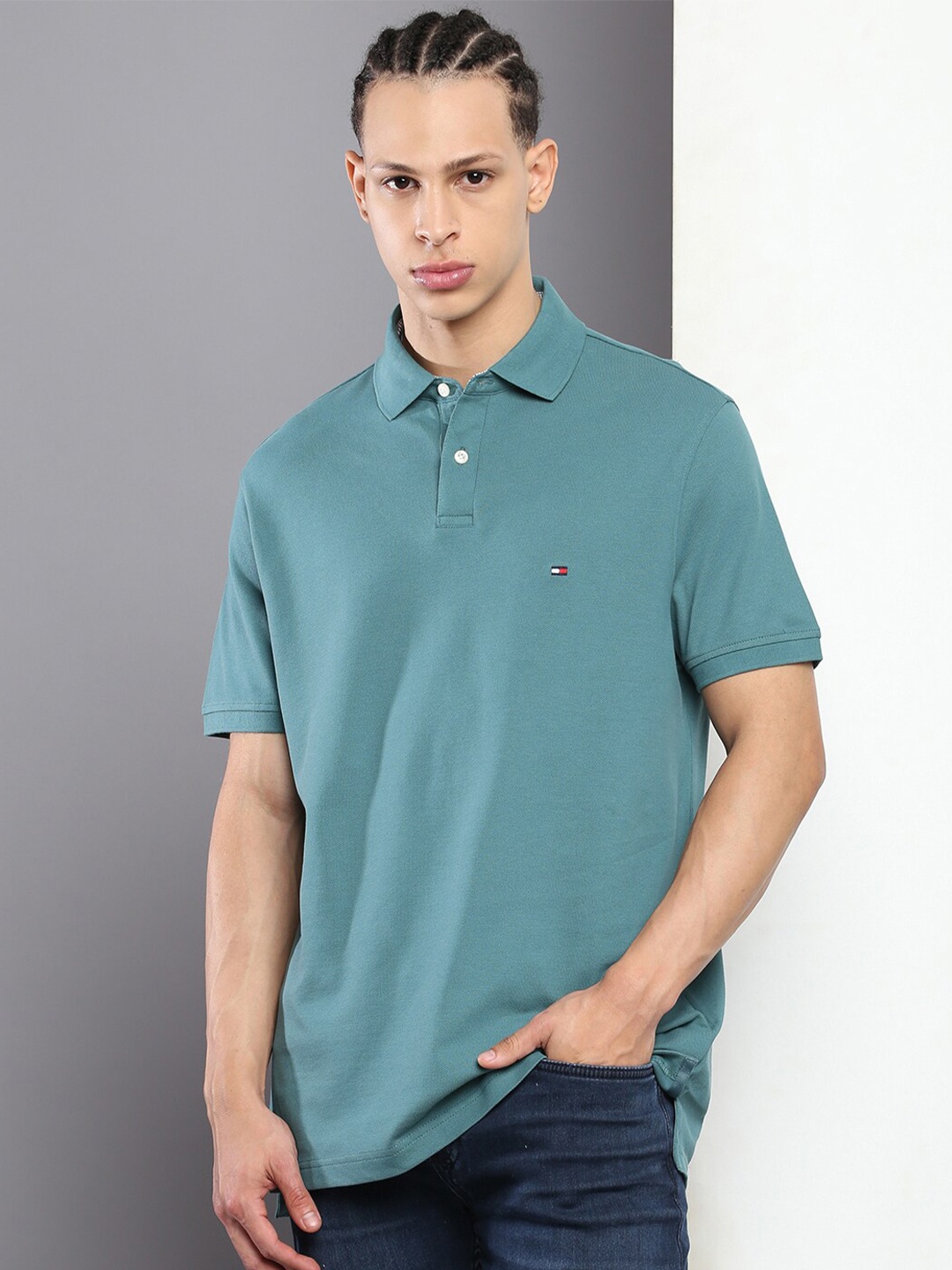 

Tommy Hilfiger Polo Collar T-shirt, Teal