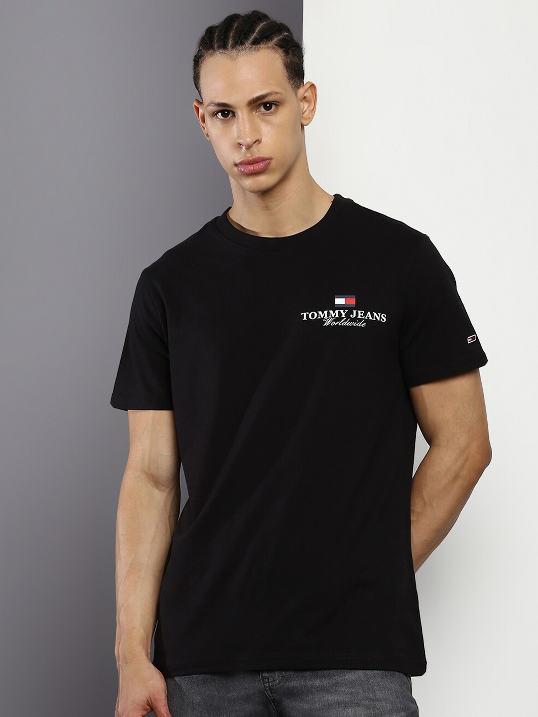 Tommy Hilfiger Typography Printed Slim Fit T-shirt, Black