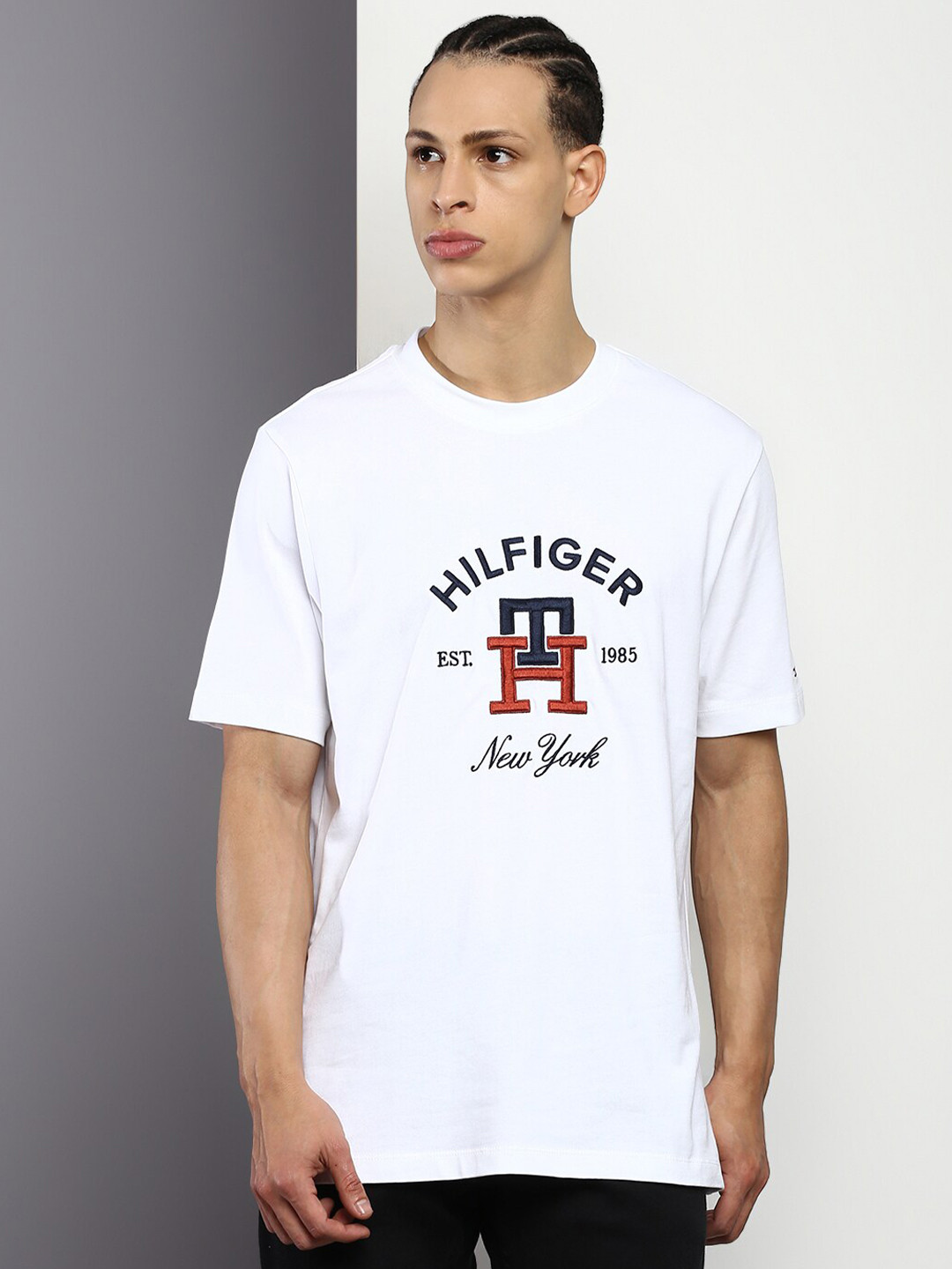 

Tommy Hilfiger Typography Printed Cotton T-shirt, White