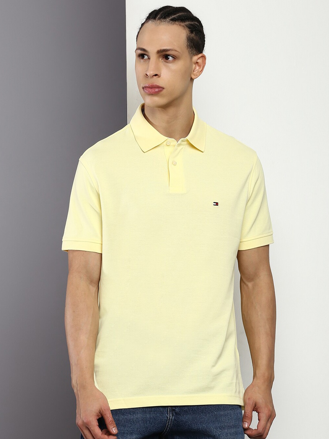 

Tommy Hilfiger Short Sleeves Polo Collar T-shirt, Yellow