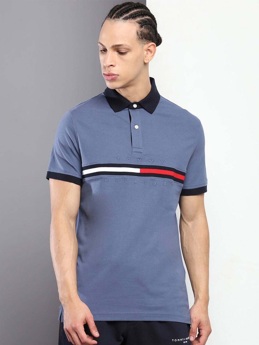 

Tommy Hilfiger Accentuated Polo Collar Slim Fit T-shirt, Blue