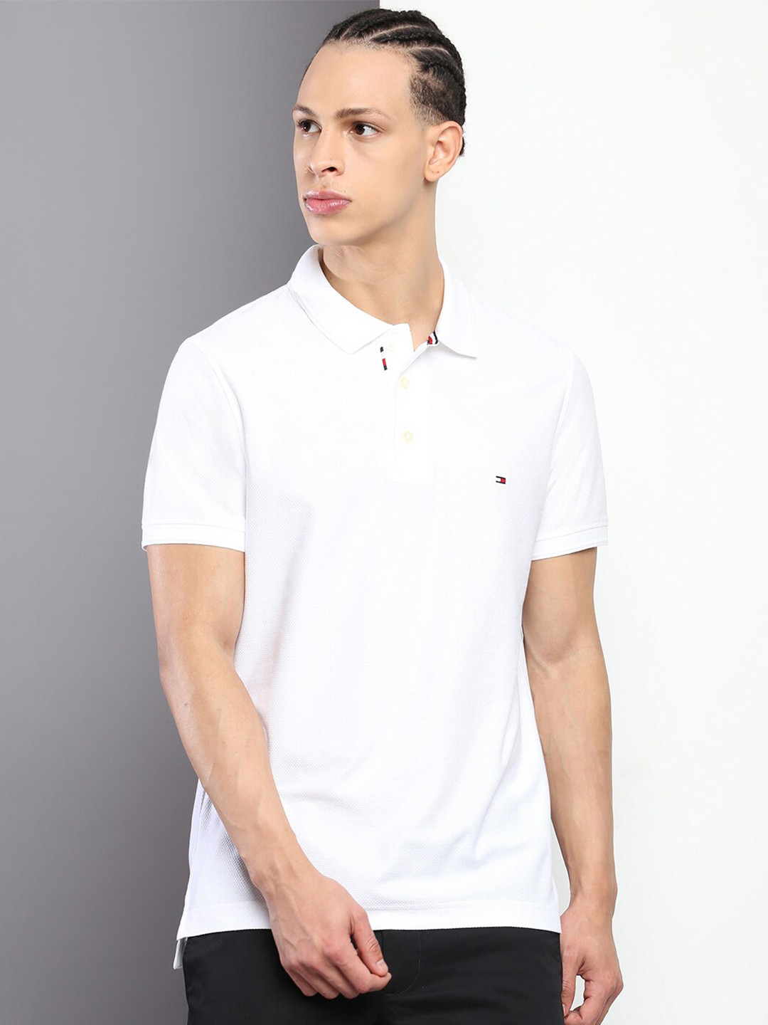 

Tommy Hilfiger Polo Collar Slim Fit Cotton T-shirt, White