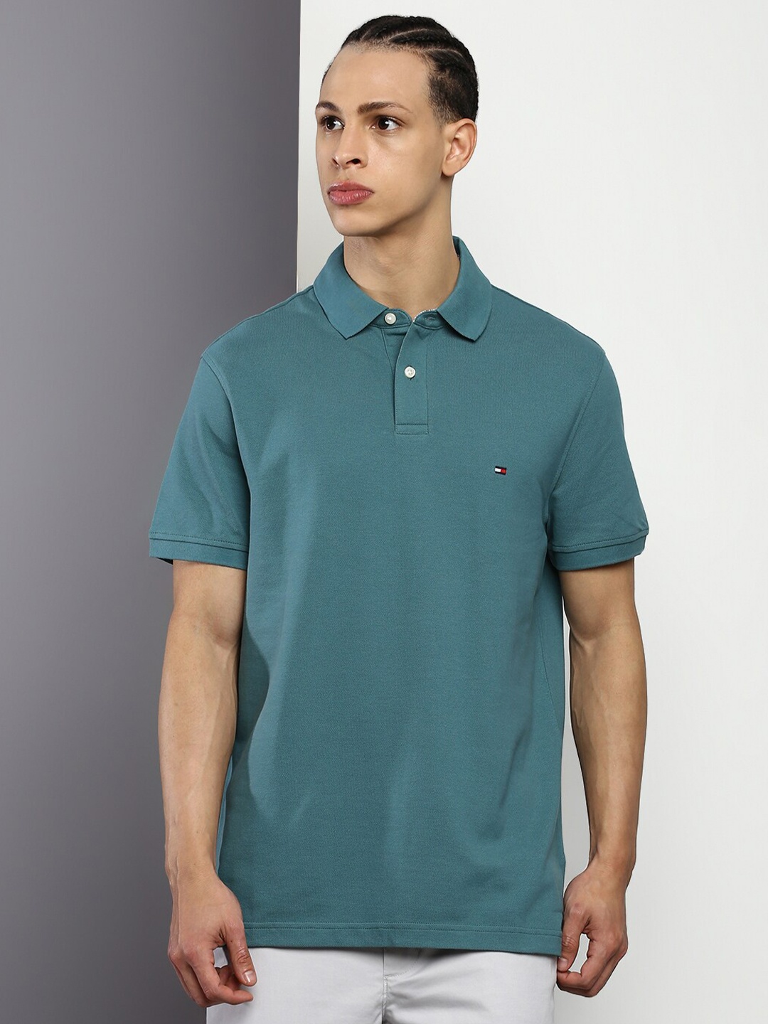 

Tommy Hilfiger Polo Collar T-shirt, Teal