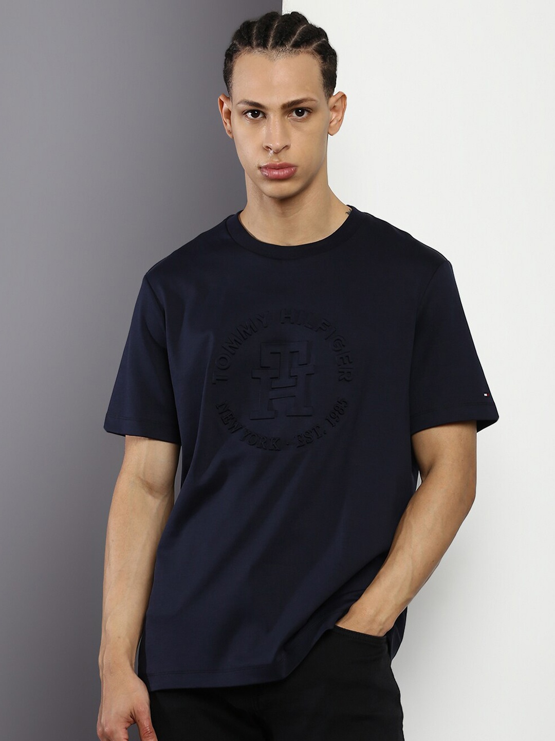 

Tommy Hilfiger Typography Printed T-shirt, Navy blue