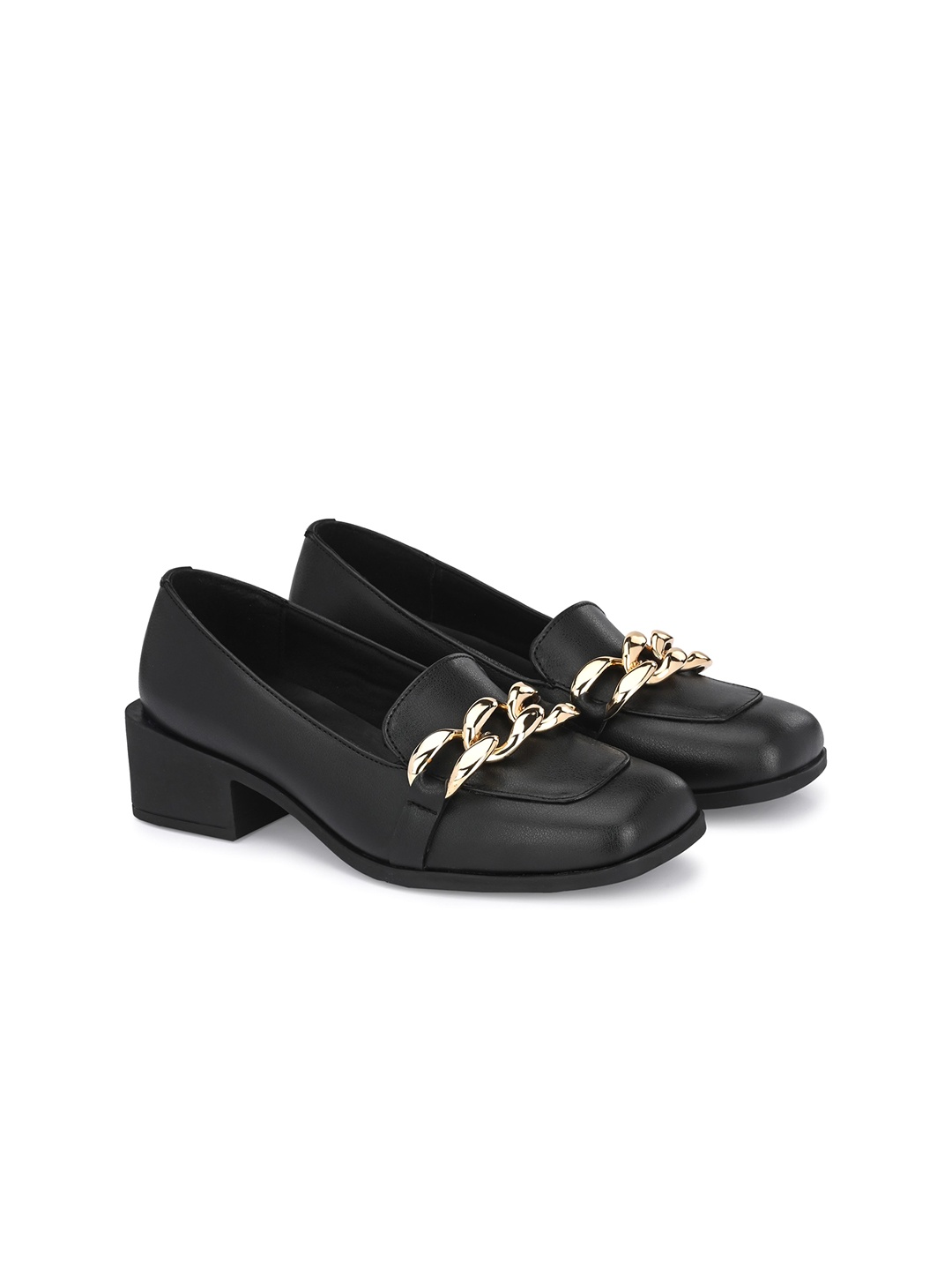 

Delize Women Embellished Square Toe Lightweight Memory Foam Loafers, Black