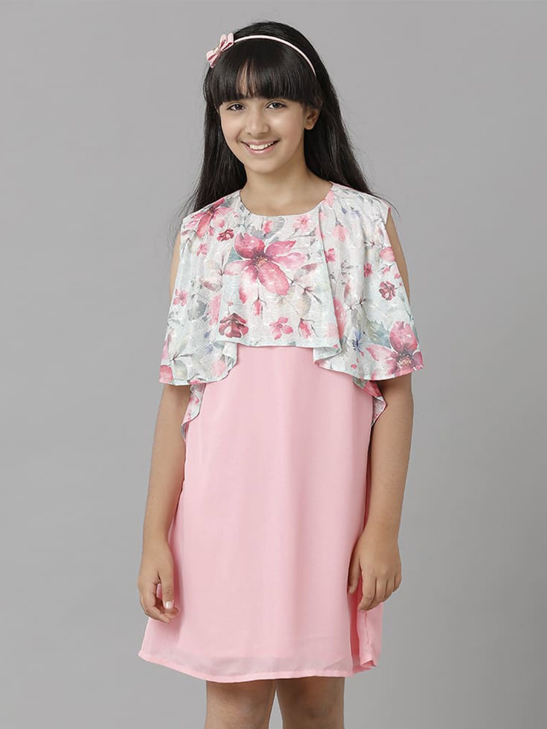 

UNDER FOURTEEN ONLY Floral Crepe A-Line Dress, Pink