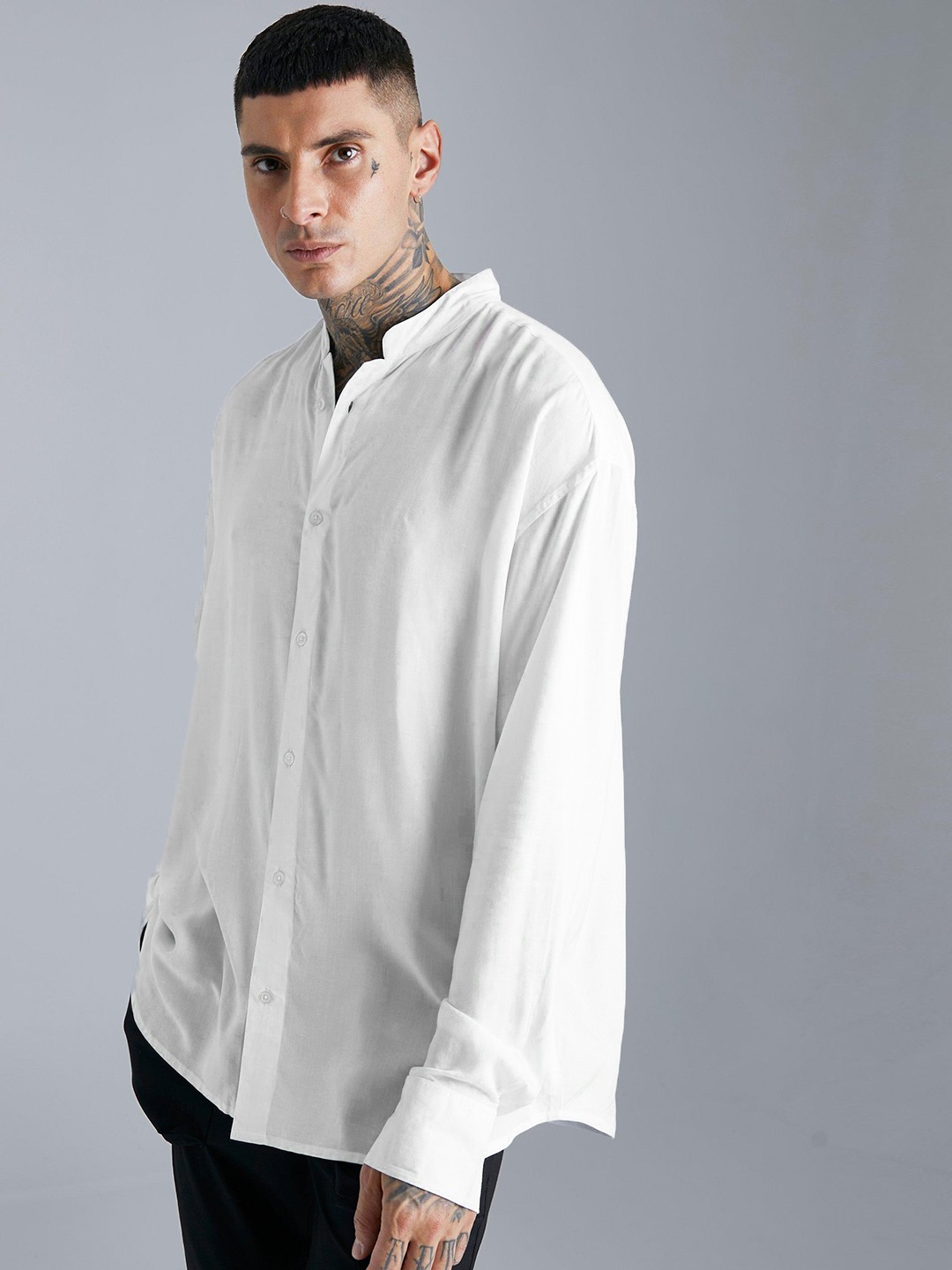 

boohooMAN Oversized Casual Shirt, White