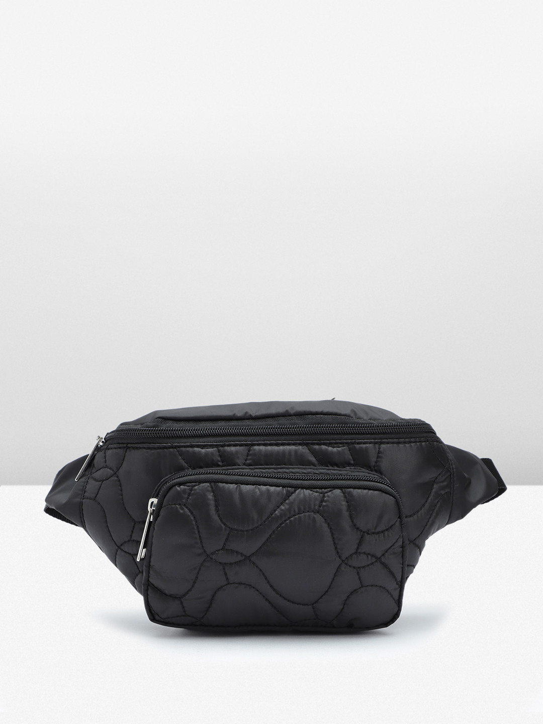 

boohooMAN Quilted Detail Adjustable Fanny Pack, Black