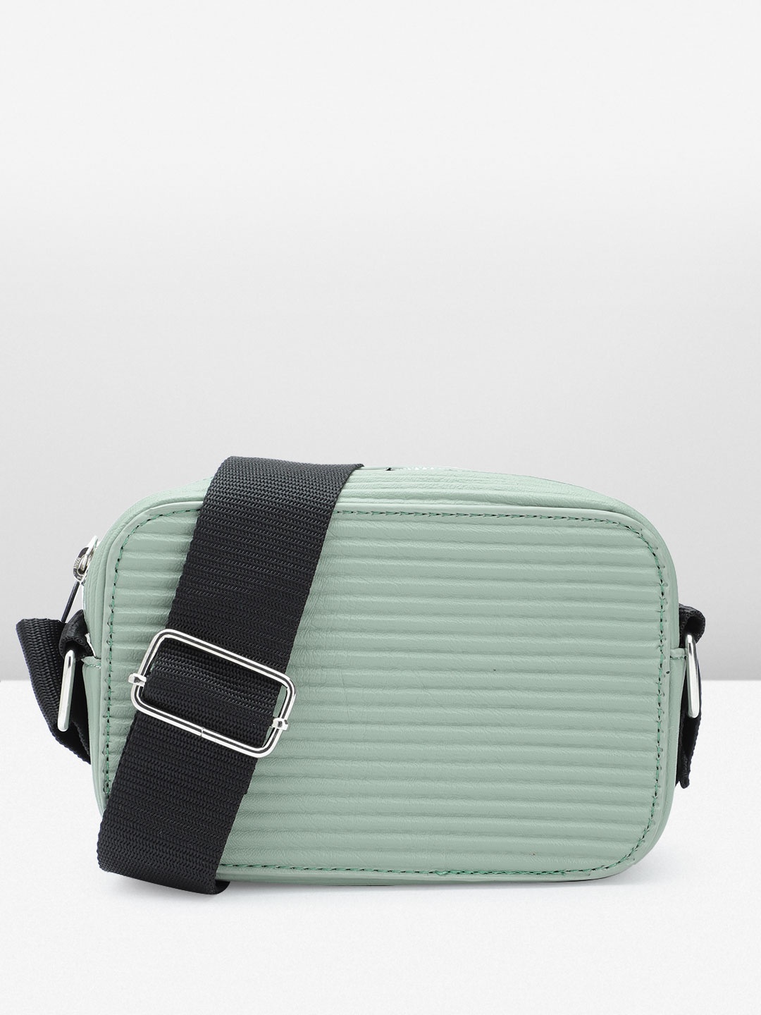 

boohooMAN Ribbed Cross Body Box Messenger Bag, Green