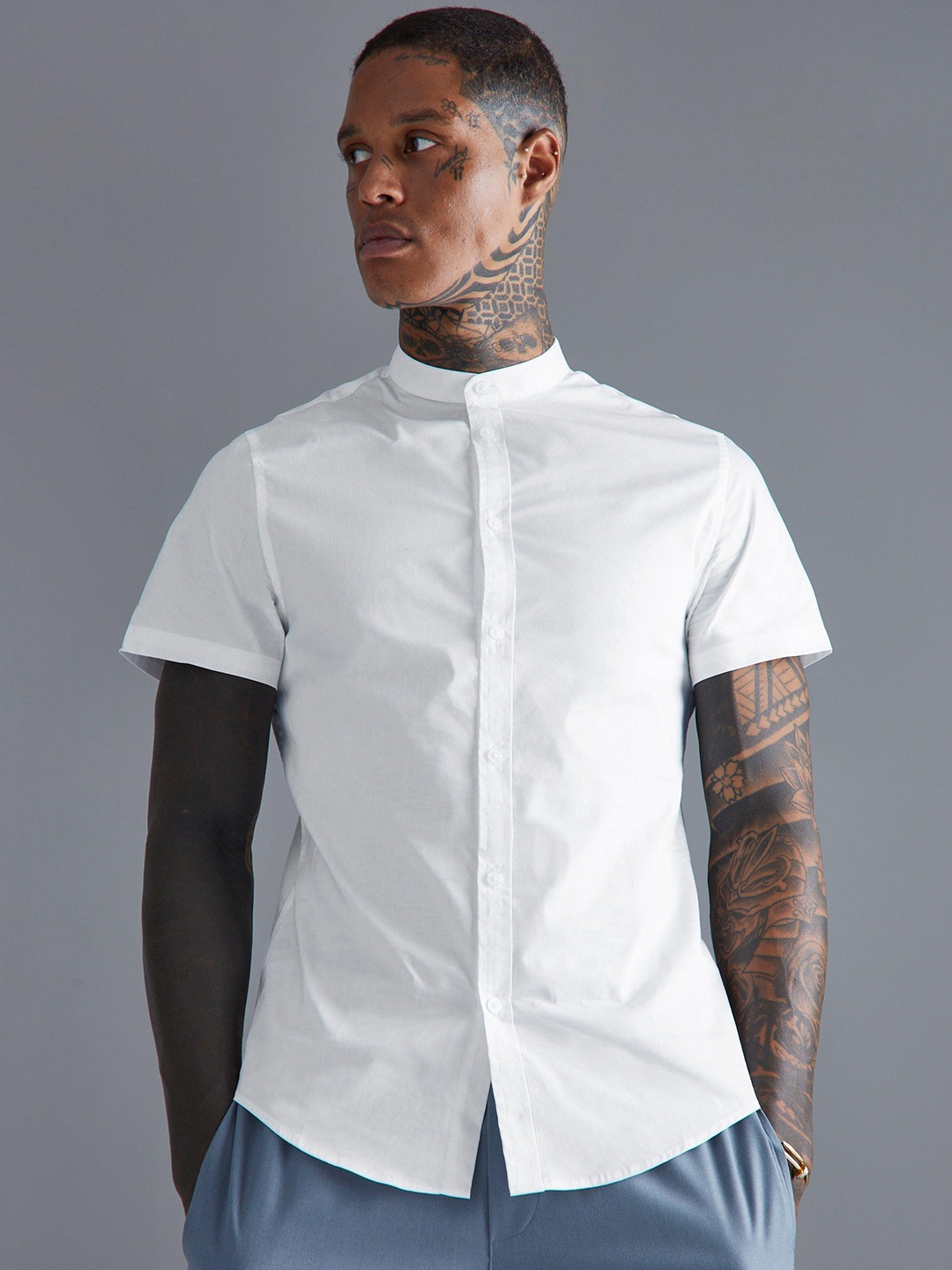 

boohooMAN Slim Fit Casual Shirt, White