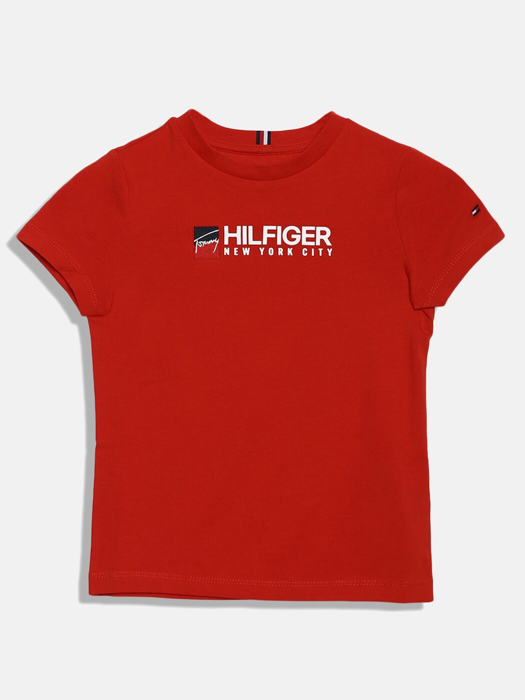 

Tommy Hilfiger Boys Typography Printed T-shirt, Red