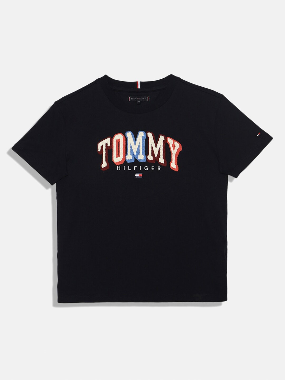 

Tommy Hilfiger Boys Brand Logo Printed Cotton T-shirt, Blue
