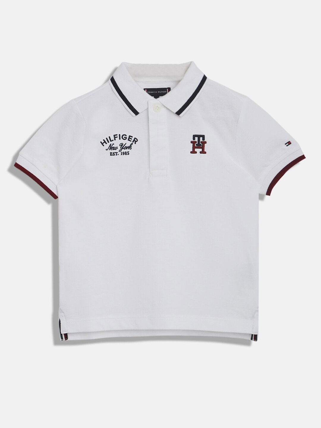 

Tommy Hilfiger Boys Polo Collar Cotton T-shirt, White