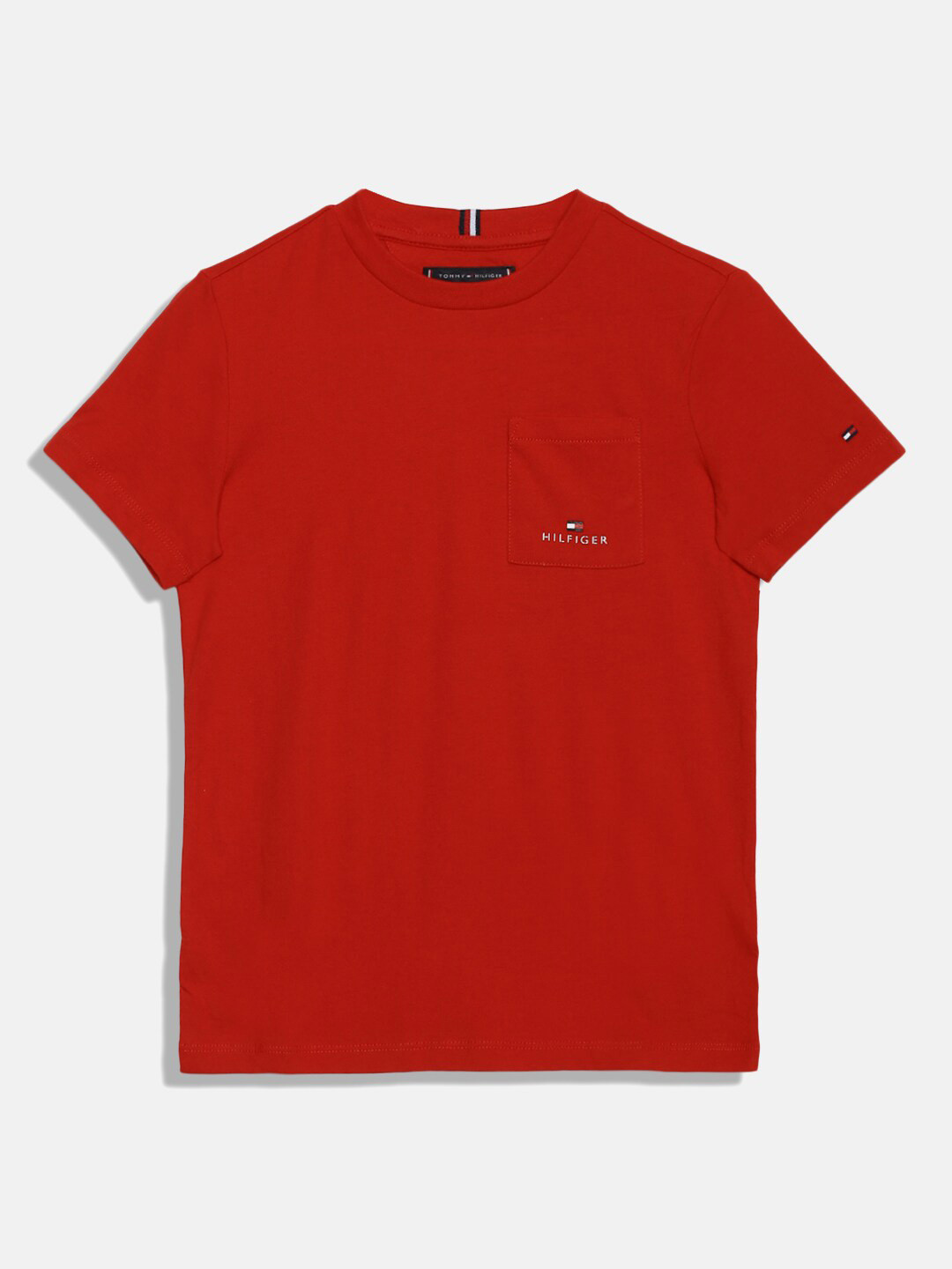 

Tommy Hilfiger Boys Round Neck Cotton T-shirt, Red