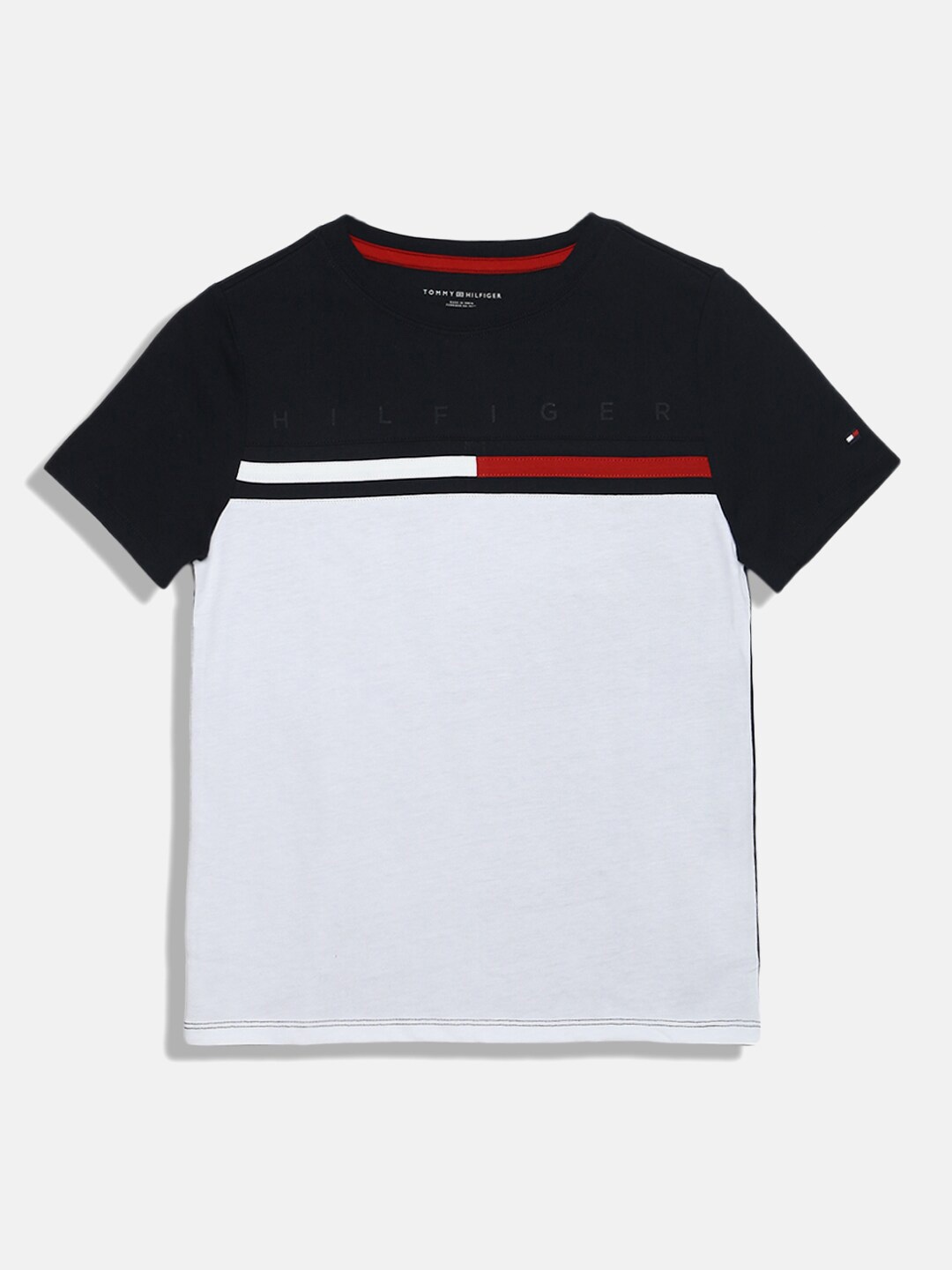 

Tommy Hilfiger Boys Colourblocked Cotton T-shirt, White