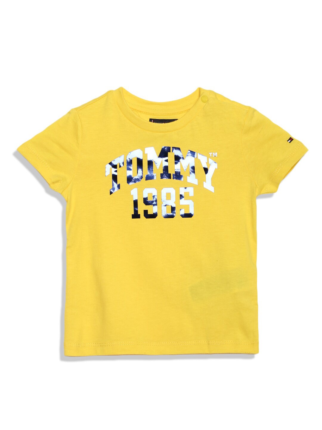 

Tommy Hilfiger Boys Typography Printed Cotton T-shirt, Yellow