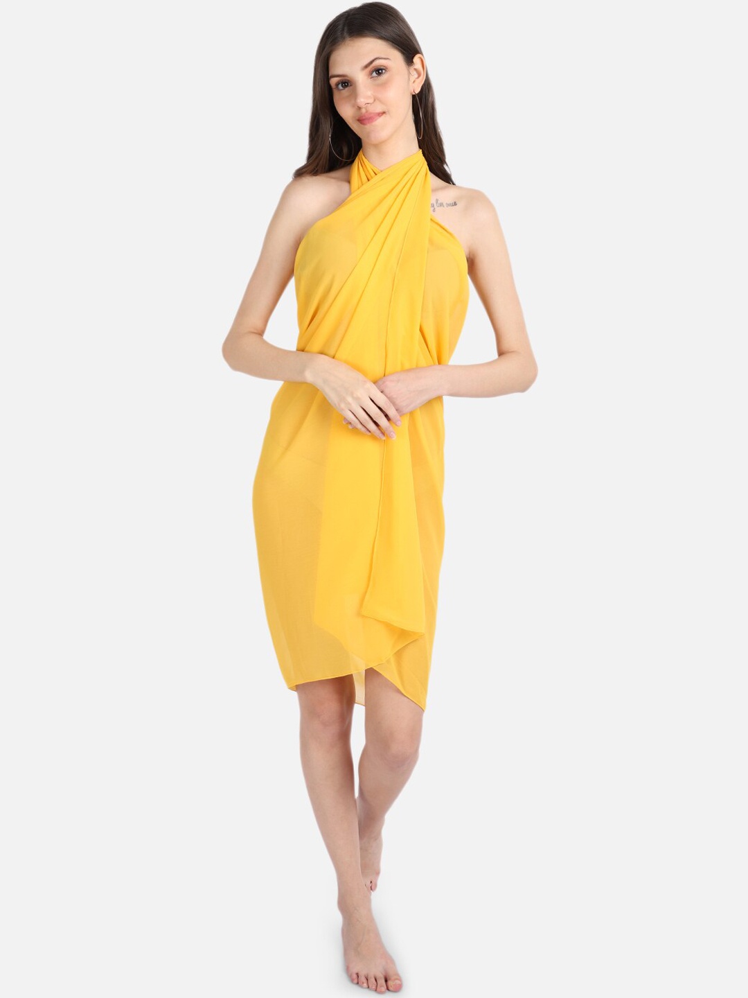 

EROTISSCH Halter Neck Cover-Up Sarong, Yellow