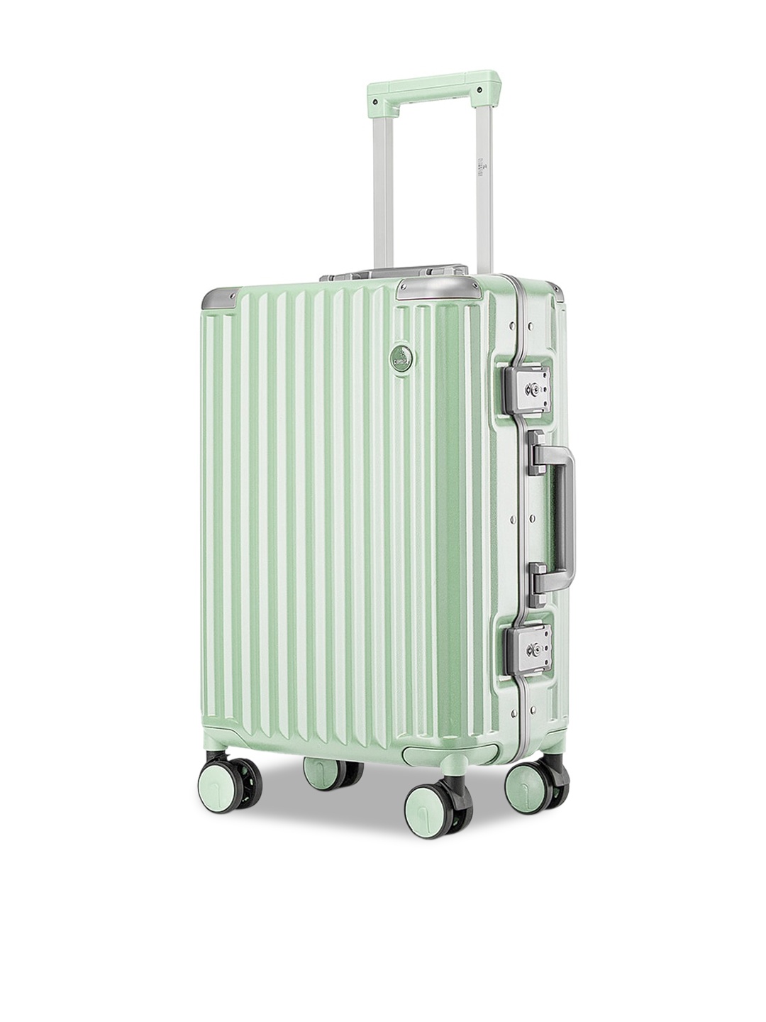 

THE CLOWNFISH Textured Hard-Sided Medium Trolley Bag, Green