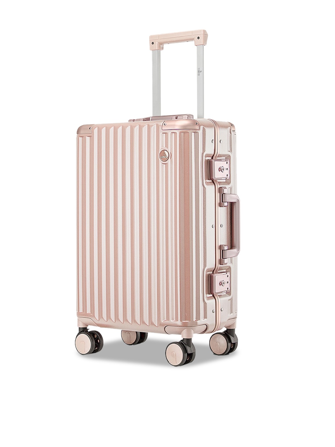 

THE CLOWNFISH Textured Hard-Sided Medium Trolley Suitcase, Pink