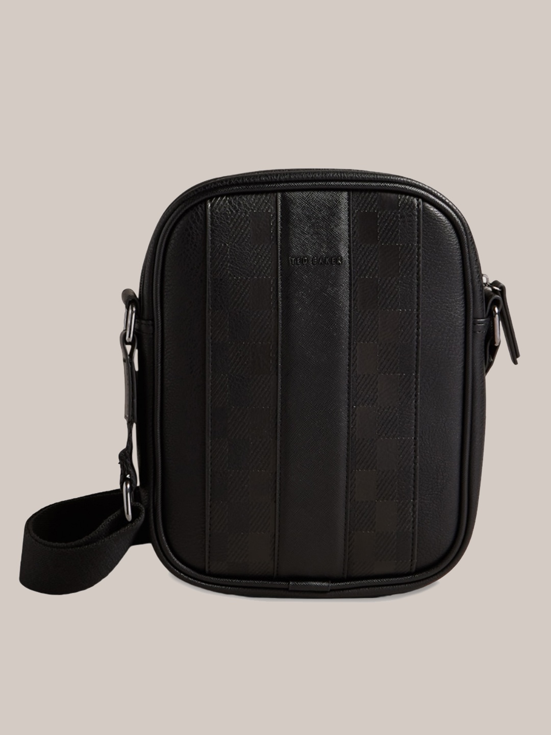 Ted Baker Black Textured PU Oversized Structured Shoulder Bag with Tasselled