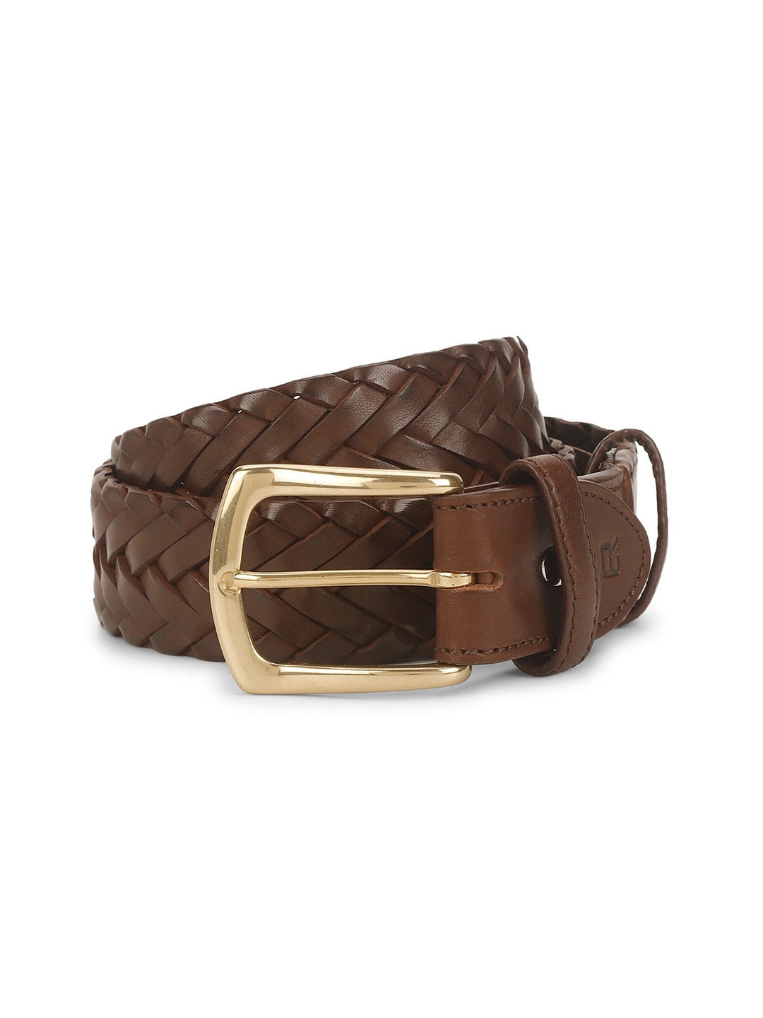 

ELLIOT RHODES Men Braided Leather Belt, Brown