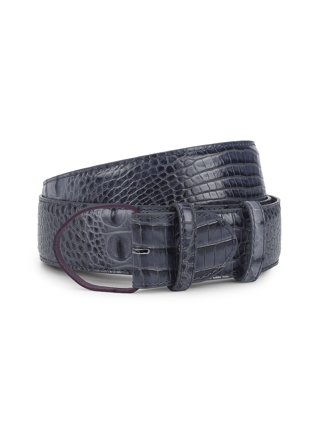 

ELLIOT RHODES Men Textured Leather Belt, Grey