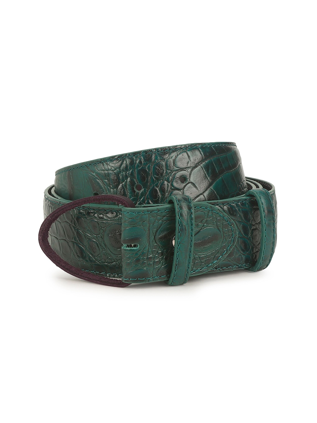 

ELLIOT RHODES Men Textured Leather Belt, Green