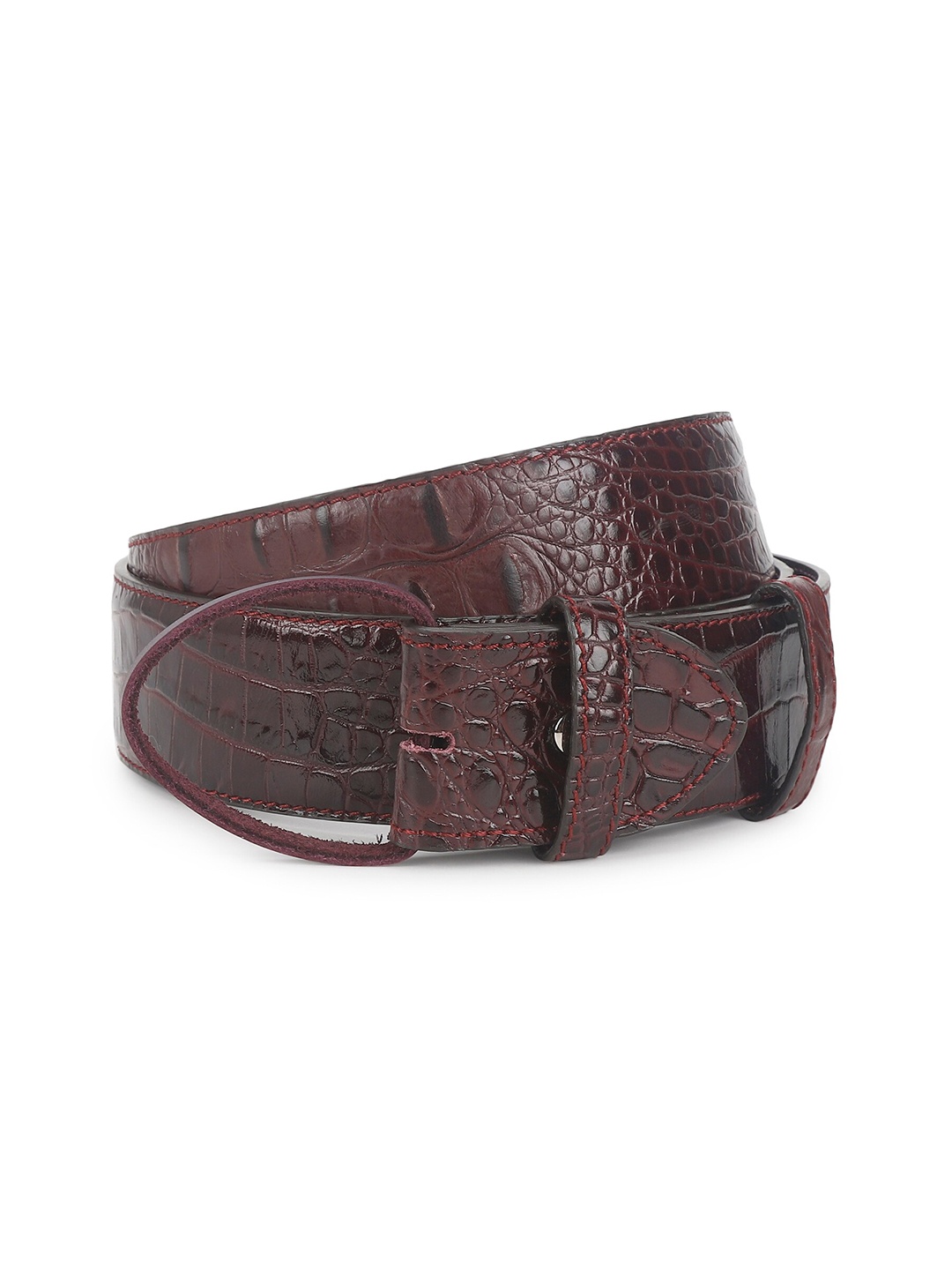 

ELLIOT RHODES Men Textured Leather Belt, Red