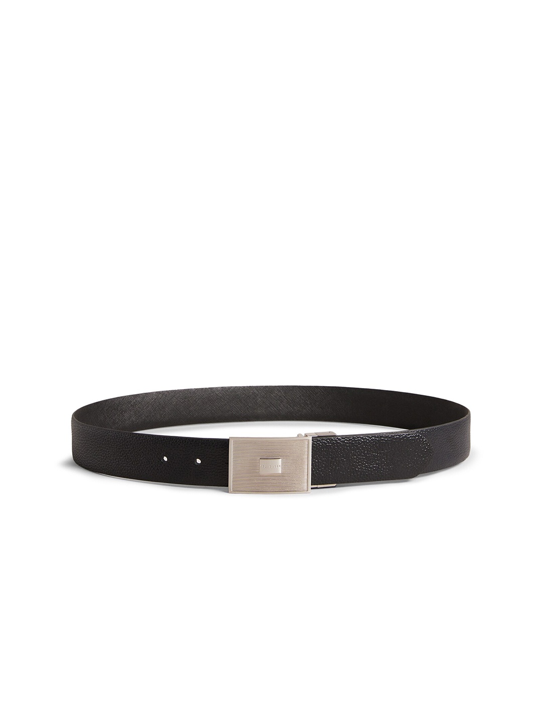

Ted Baker Men Textured Buckle Slim Leather Belt, Black