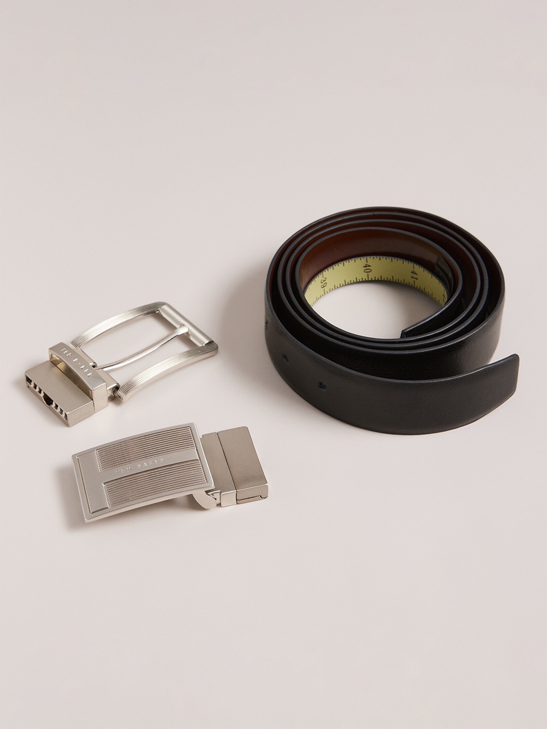 

Ted Baker Men Leather Wide Belt With 2 Buckles, Black