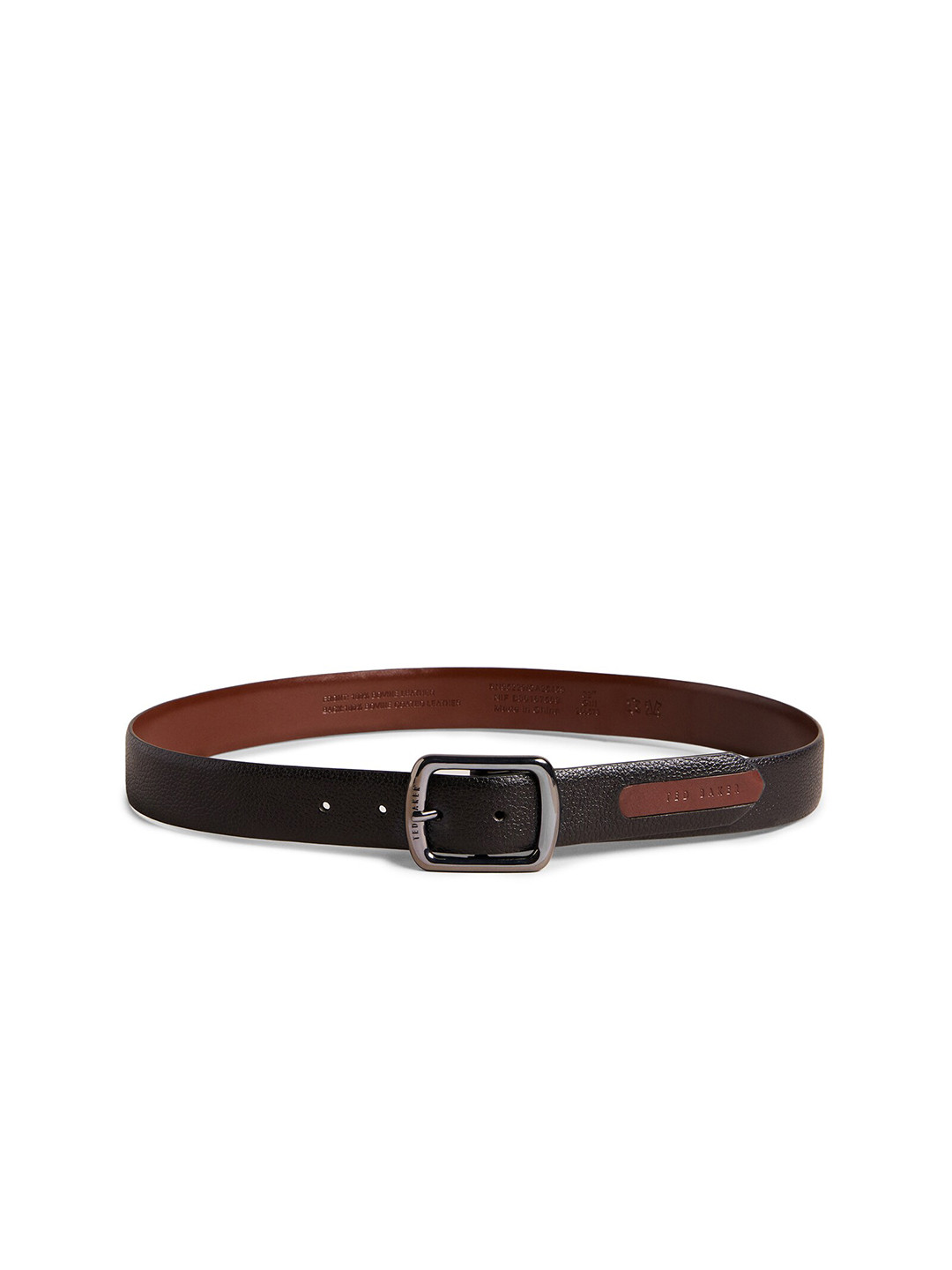 

Ted Baker Men Contrast Detail Leather Belt, Black