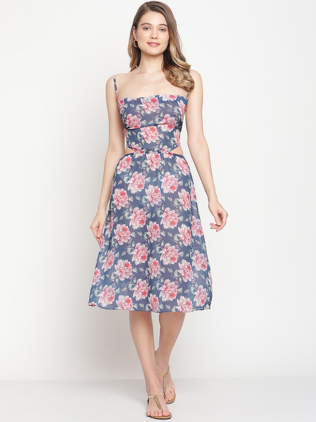 

EROTISSCH Women Floral Printed Relaxed-Fit Swimming Dress, Blue