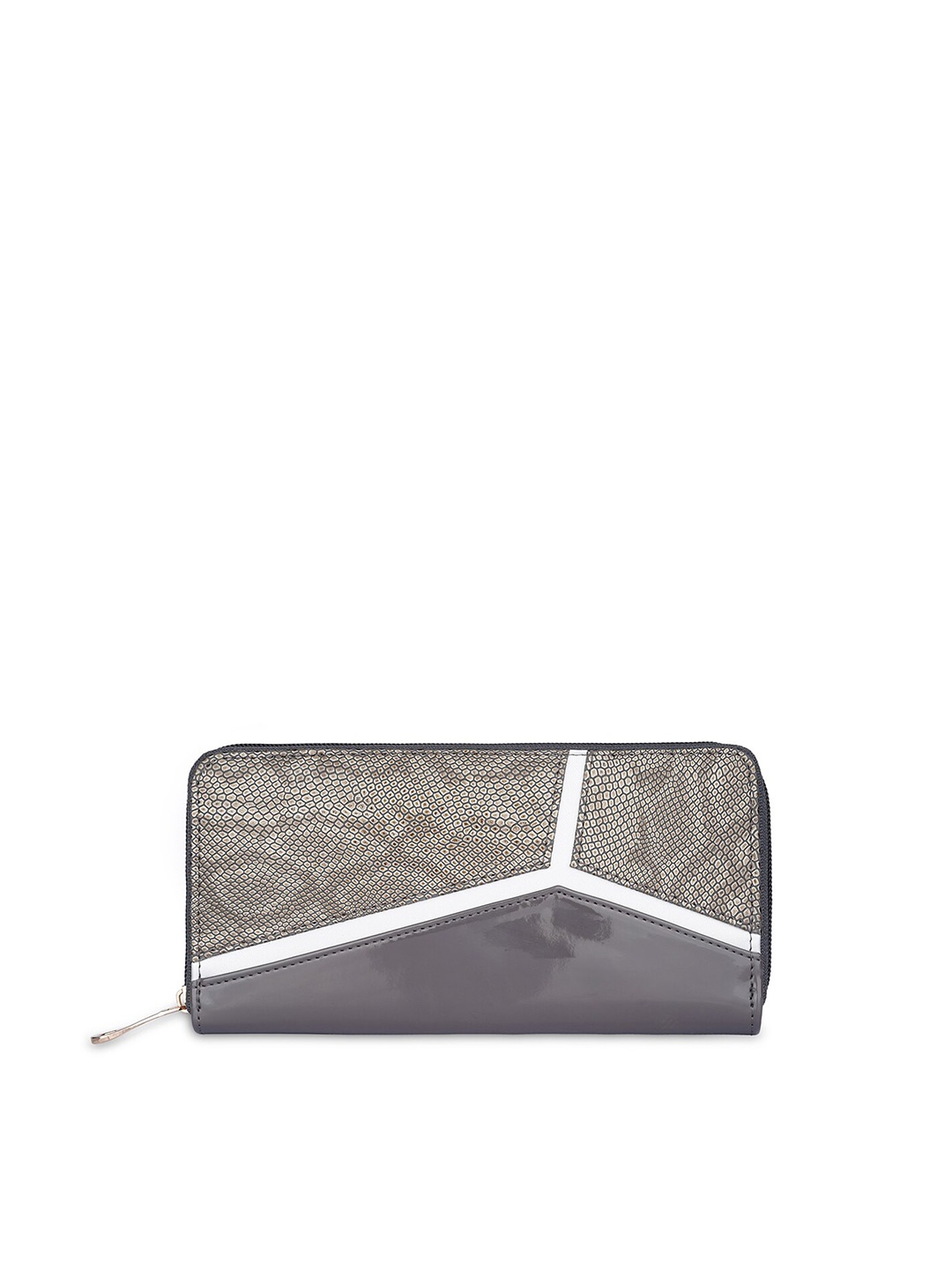 

THE CLOWNFISH Katherine Textured Zip Around Wallet, Grey