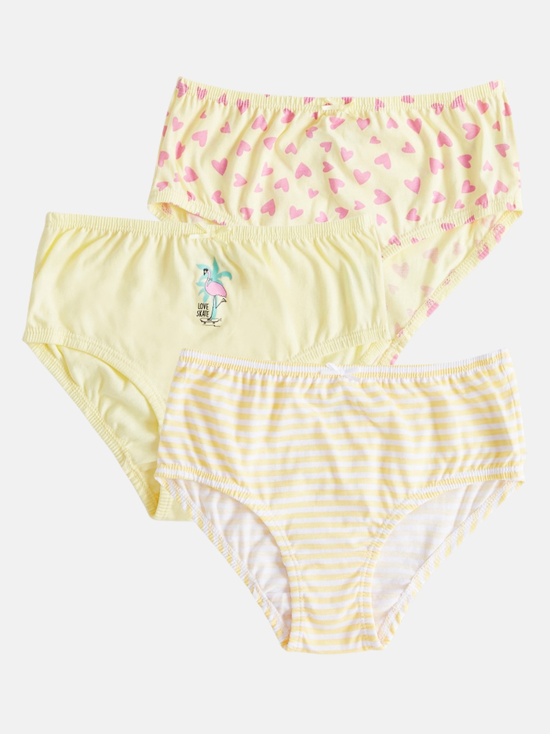 

Pantaloons Junior Girls Pack Of 3 Cotton Basic Briefs, Yellow