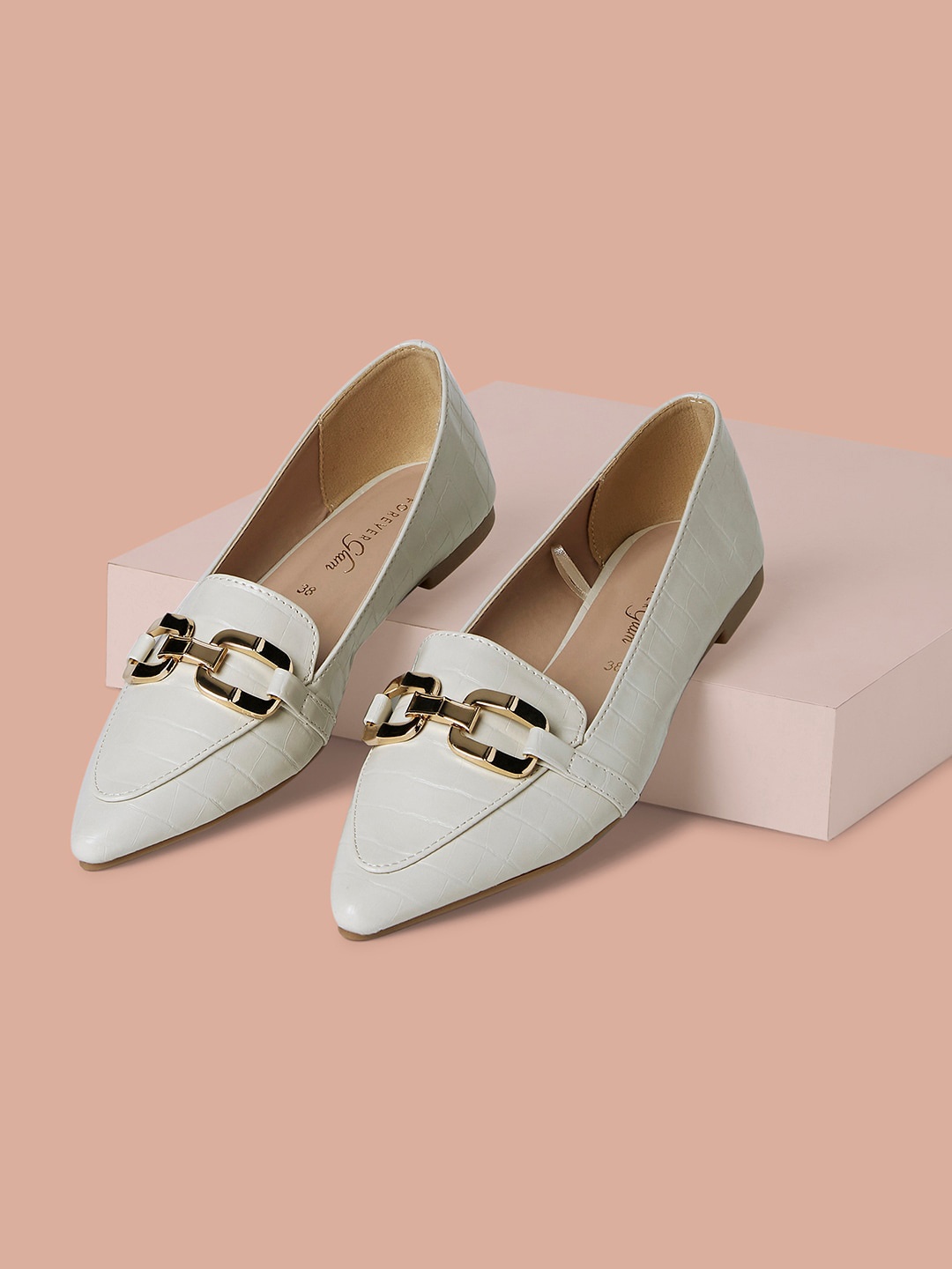 

Forever Glam by Pantaloons Women Embellished Loafers, Off white