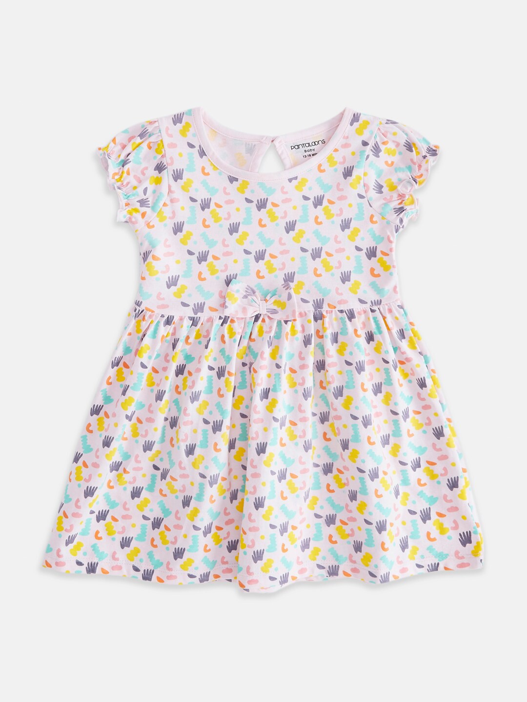 

Pantaloons Baby Infant Girls Printed Cotton Dress, Peach