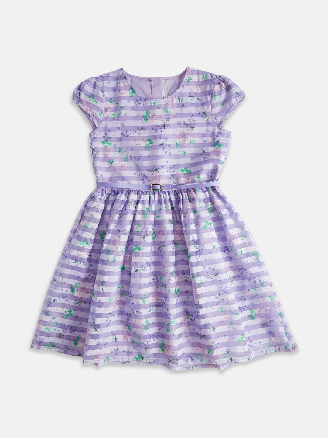 

Pantaloons Junior Gathered Striped Dress, Lavender