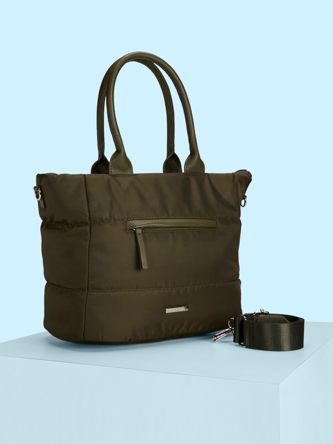 

Forever Glam by Pantaloons Oversized Shopper Handheld Bag, Olive