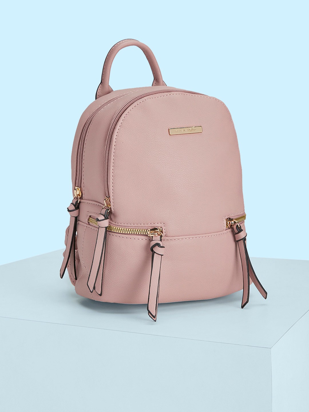 

Forever Glam by Pantaloons Women Non-Padded PU Backpack, Pink